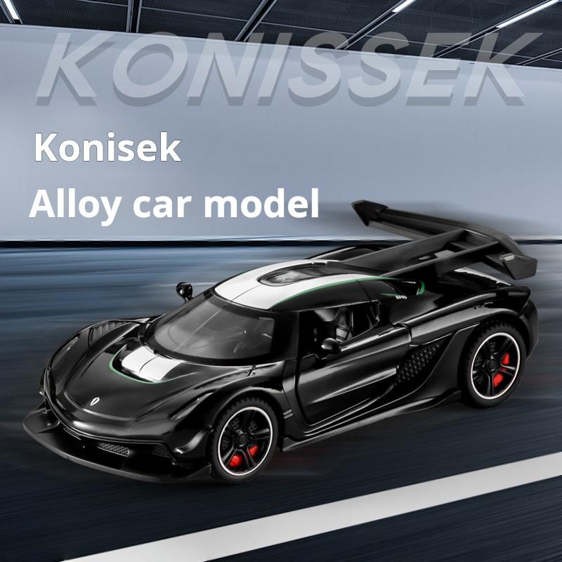 1:32 Die-cast Metal simulation Konissek Alloy model car sound & light boys' toy gift Off-road vehicle Collection model car