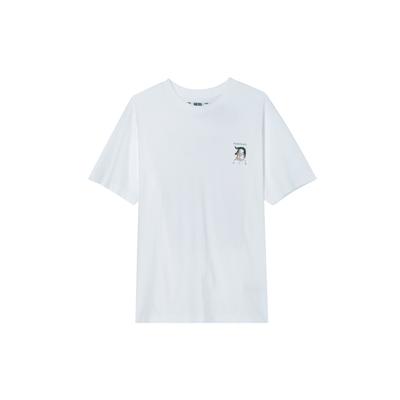 Uniqlo T-shirt Casual Unisex Girocollo Manica Corta con Stampa Lettere e Motivo Logo Collaborazione X One Piece SS24 Bianca 473492-00