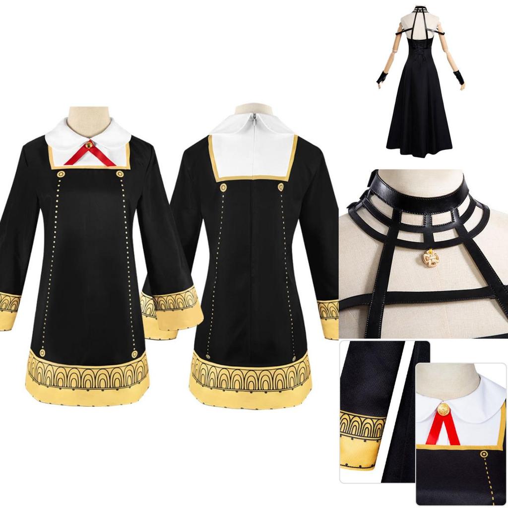 Vibrant Spy×family Anime Party Cosplay Dress Set For Yor Forger Anya
