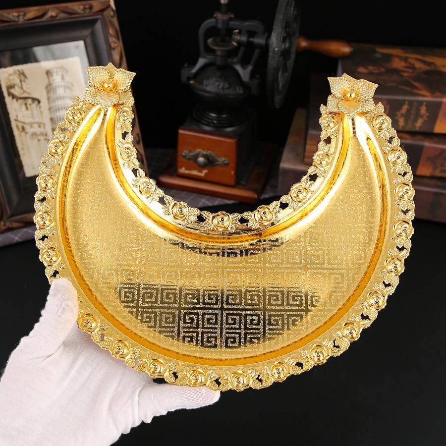 New Light Luxury Moon Floral Hollow Lace Tray Snack Tray Afternoon Tea Snack Tray Internet Celebrity Jewelry Pendulum Tray