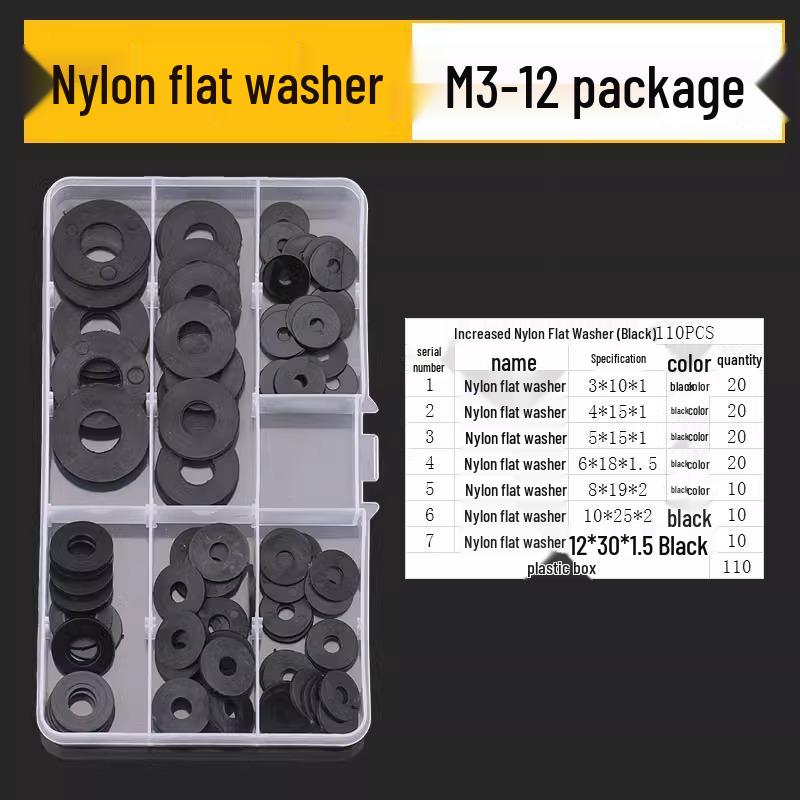 White & Black Nylon Insulating Washers: Plastic Screw, Flat, and Spacer In M2/M4/M5/M6 Sizes