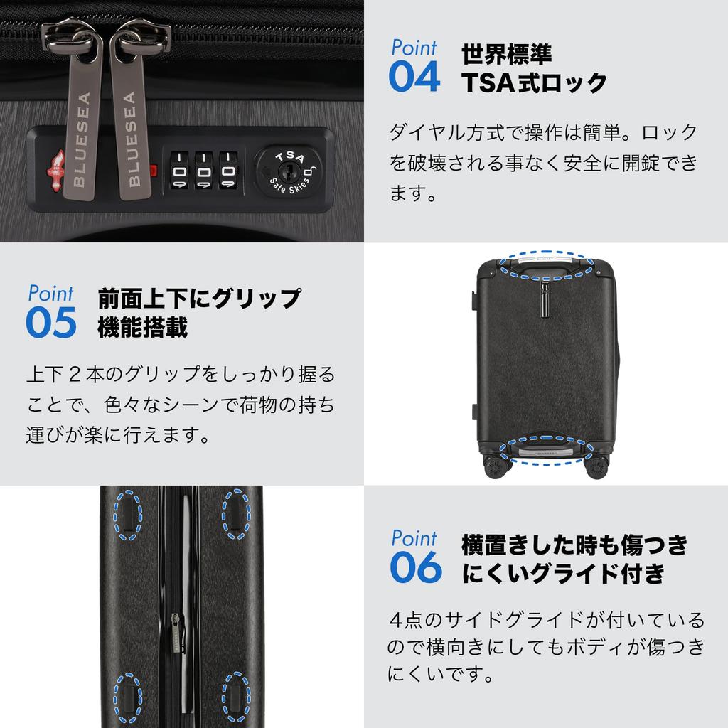 Made in Japan Carry Carry Grip Expandable Equipped with TSA Double Hook Cup Ultra Aluminum Business Belt S Turquoise [BlueSea] Suitcase, Case, Bag,