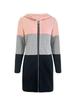 Women's Casual Color Block Hooded Jacket with Three-Color Splicing for Autumn/Winter