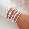 4Pcs/Set Imitation Pearl Heart Beads Bracelets Set for Women Simple Silver White Color Versatile Bracelets Fashion Party Jewelry