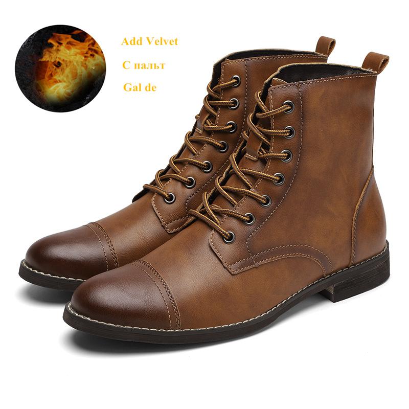Classic Vintage Western Cowboy Boots Men Fashion Brown Leather Mens Boots Comfortable Pointed Knight Shoes Male Motorcycle Boots