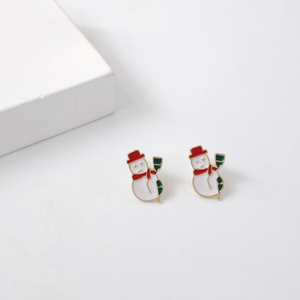 

925 Silver Needle 14K Gold Plated Christmas Earrings: Socks, Bells, Tree Gifts