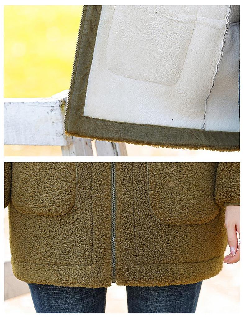 Velvet Thickened Lambswool Coat for Mothers - Warm Autumn/Winter Outerwear for Middle-Aged & Elderly Women