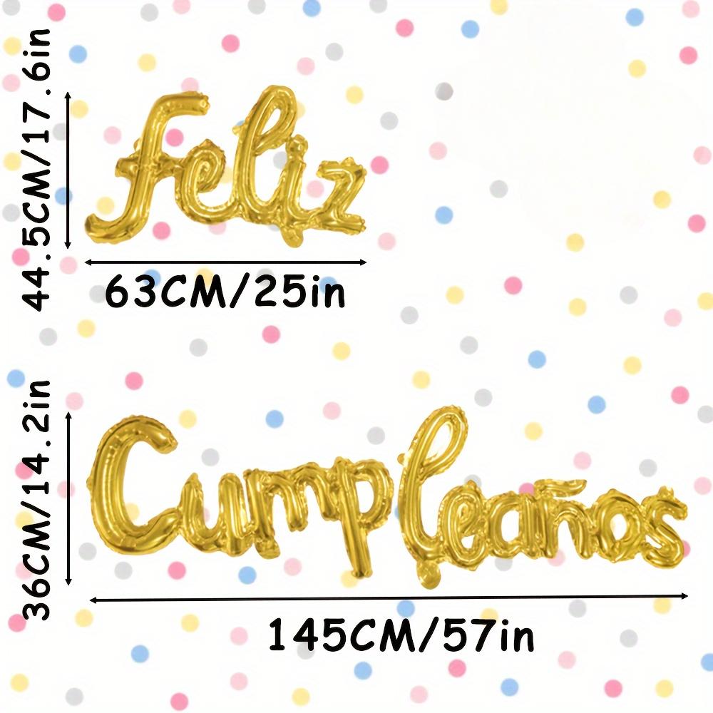 1 feliz cumpleanos Spanish Happy Birthday set Silver Gradient Color Royal Blue rose Gold Rose red suitable for birthday decorations and background