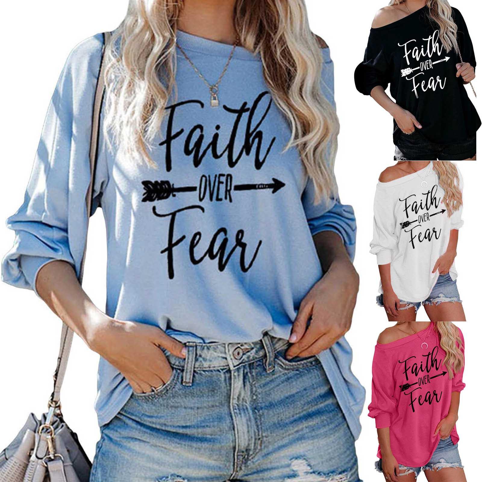 

Long Sleeve Shirts For Women Lightweight Crewneck Loose Casual Print Pullover Tops