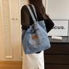 Vintage Denim Umhängetasche, Retro Handtasche mit großer Kapazität, Modische Tragetasche für Schule, Arbeit, Shopping