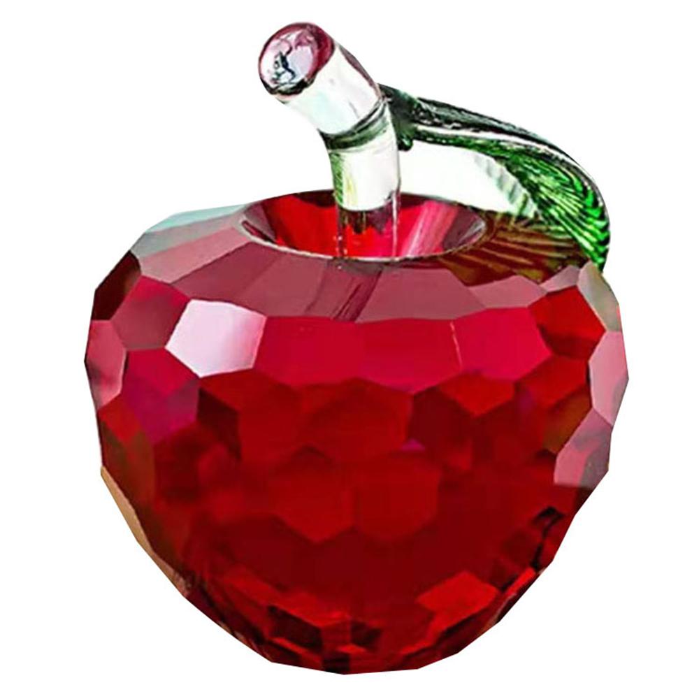 Crystal Apple Apple Figurines Sculptur Souvenir Ornaments Glass Fruit Apple Model Christmas Gift Home Decoration Accessory Gift
