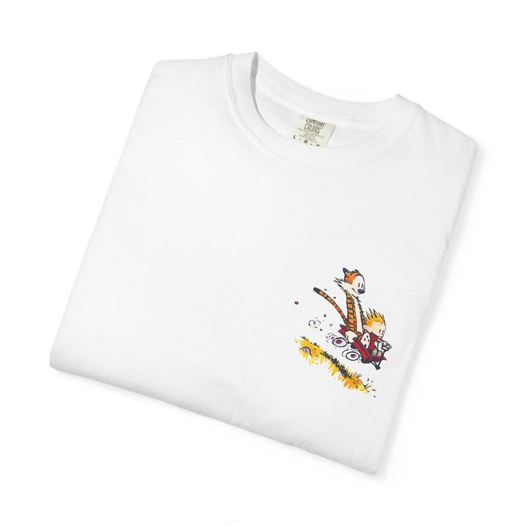 Vintage Calvin & Hobbes Comfort Colors T-Shirt and kids tshirt, Red Wagon small on pocket, Calvin and Hobbes, 90s T-Shirt and kids tshirt, Unisex