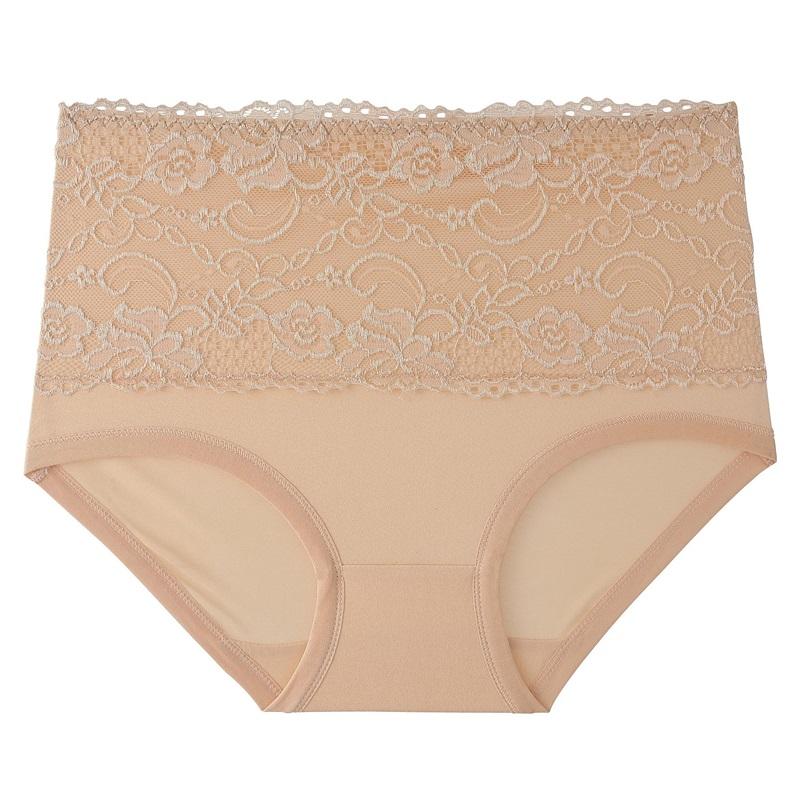 Chiloți de damă cu talie înaltă din dantelă Chiloți de damă de mărime mare Culoare uni Pantaloni triunghi cu talie înaltă Lenjerie de corp Slip