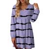 Women's Fashion Striped V-Neck Long Sleeve Dress