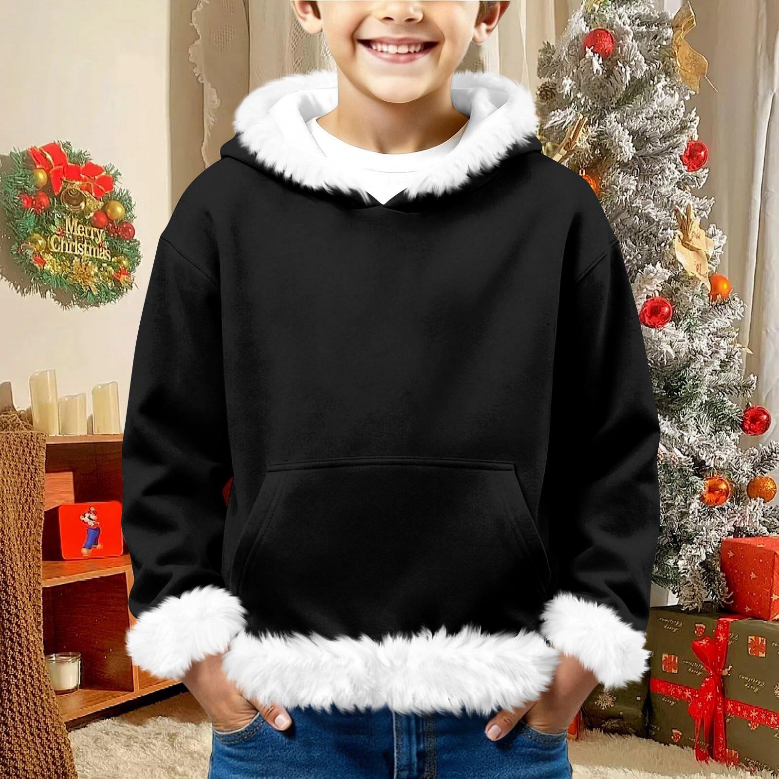 

Children s Sweatshirt Girls Boys Long Sleeve Lightweight Casual Hoodie Loose Comfortable Sweatshirt 110 чёрный