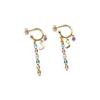Boucles d'oreilles - Luxenter - Omtra - Argent 925 - Or 18k - Laque multicolore
