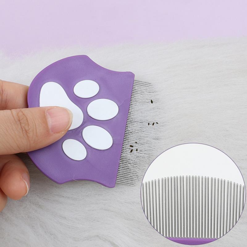 Pet Grooming Comb - Flea Comb for Cats & Dogs Curved Design for Face & Body Mini Detangling Brush for Pets
