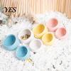 Durable Hamster Dish Ceramic Food Bowl, Small Animals Feeding Drinking Non-tip Pet Bowl for Dwarf Gerbil Rat Mice Guinea Pig Golden