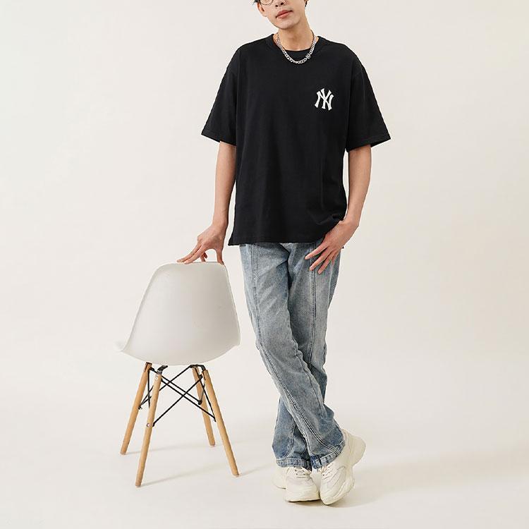 New MLB Old Flower T Shirts Unisex Black 3ATSM2023-50BKS