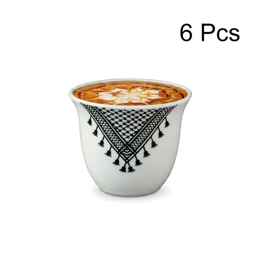 6 Piece 70 ML Turkish Coffee Cup Vintage Tea Cup Household Espresso Cup Cafe 6 Pcs