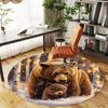 1PC Bear Cub Winter Office Round Area Rug, Under Office Chairs Bedroom Living Room Home Decor,Carpet for Office, -1110193