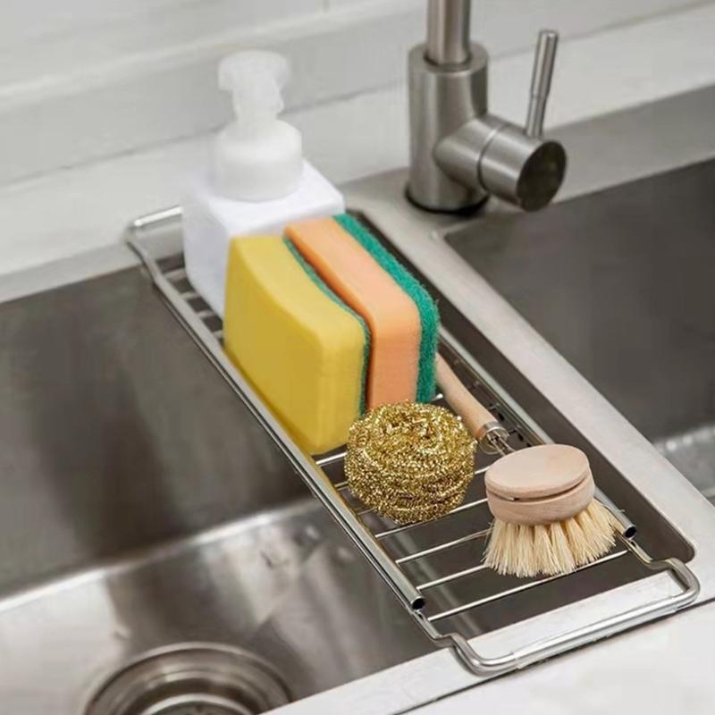 304 Edelstahl Abtropfgestell Spülsieb Spülenablagehalter Abtropfregal Spülenablagegestell Geeignet für Küchenspüle