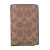 New Coated Canvas Card Holder Men's Tan & Black CW367-NRX
