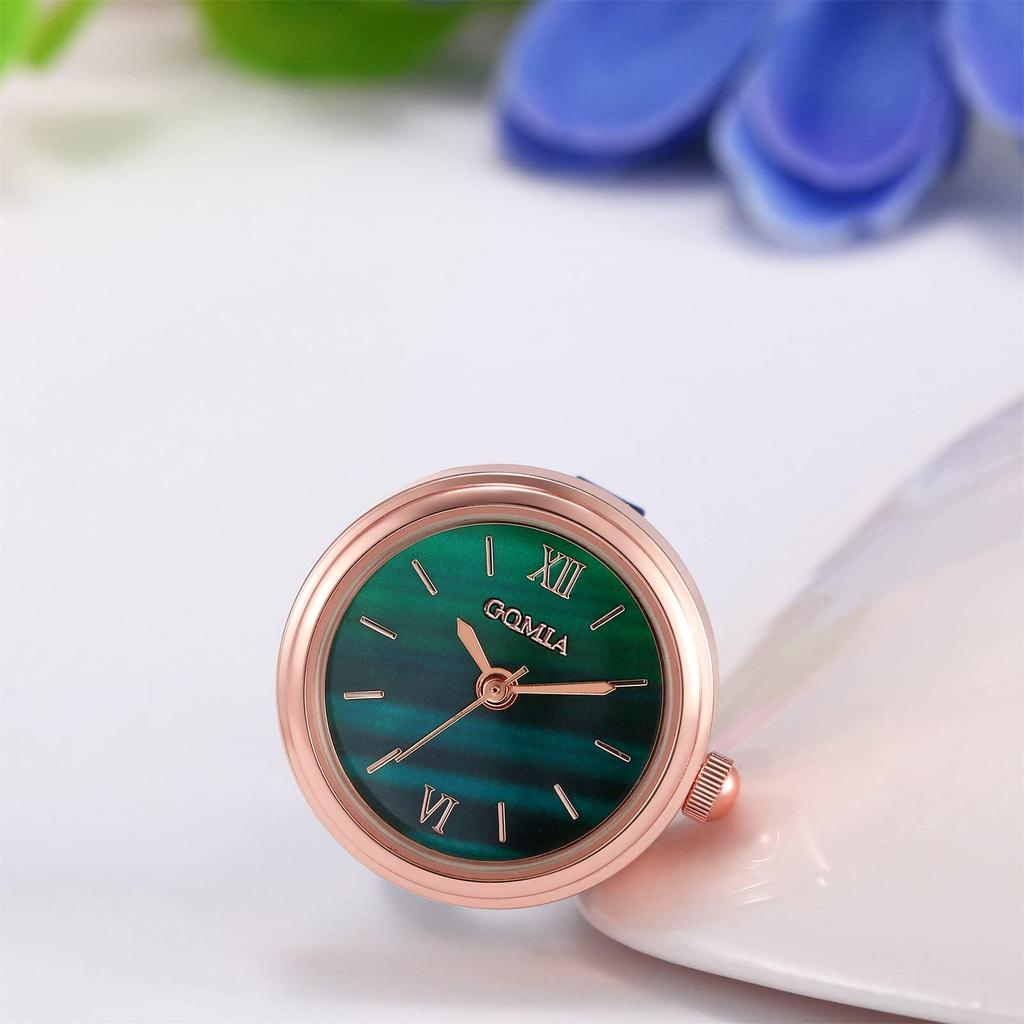 Ring Watch Women's Free Size 3ATM Waterproof Ring Watch Roman Analog Fashion Rose Gold