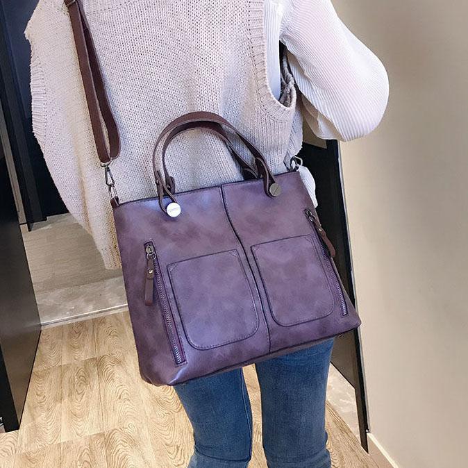 Women's Handbag Elegant Single Shoulder Bag Vintage Solid Color Messenger Bag Simple Versatile Soft Bag