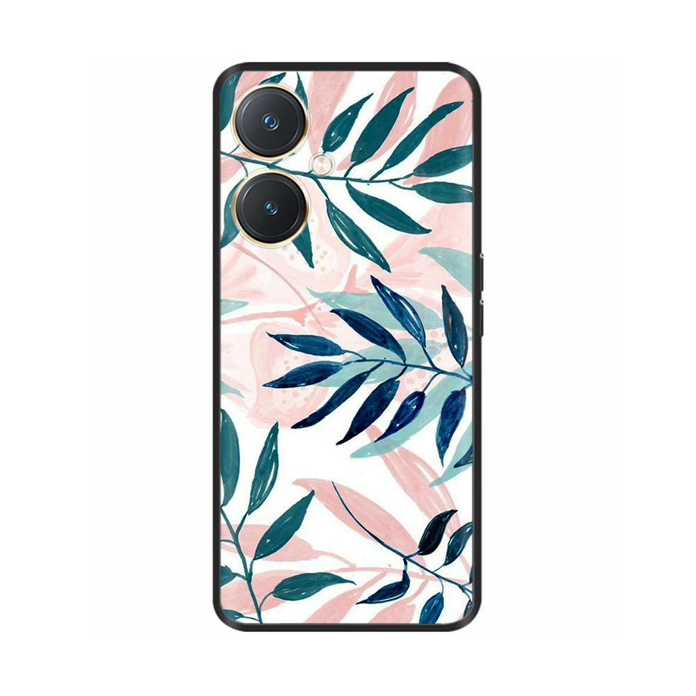For Vivo Y27 Y27s Case Fashion Flowers Black Soft Coque Silicone Shockproof TPU Phone Cover Funda for Vivo Y27 Y 27 Bumper V2249