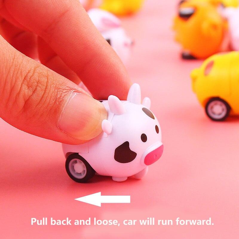 Non-Toxic 12Pcs Cute Cartoon Animal Pull-Back Inertia Car Kids Toy Kindergarten Activities Gifts For Children