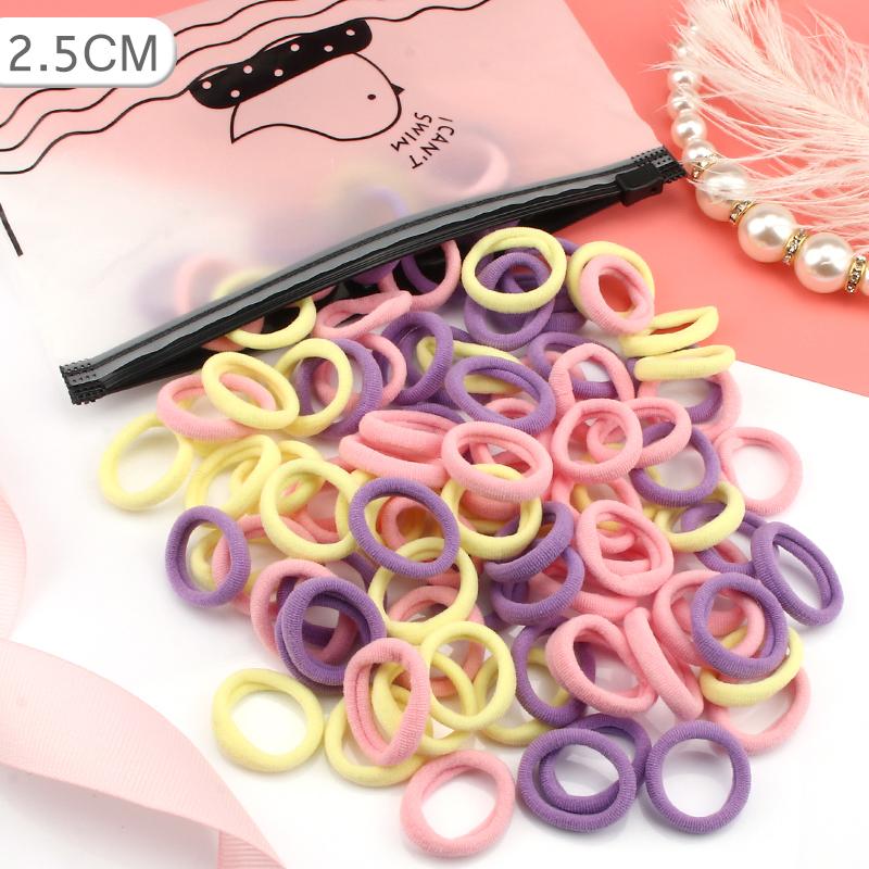 Buy 100Pcs/Set Elastic Rubber Band Girls Fashion Towel Hair Ring Color