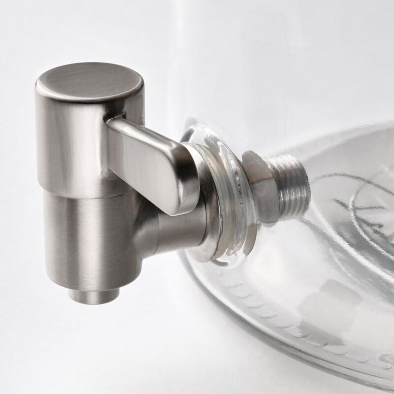 IKEA 365+ Water Jug with Tap, Bamboo/Glass, 4L