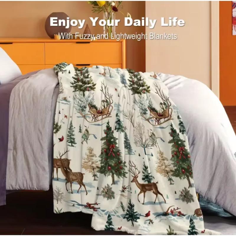Weihnachts-Flaneldecke geeignet für Bett, Sofa, Büro, Camping, Reisen, Zuhause, Nickerchen-Decke und Küchendekoration