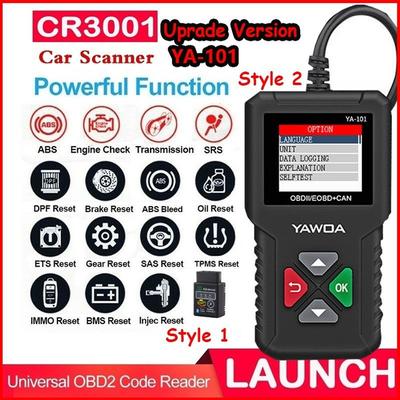 Launch CR3001 Upgrade Version YA-101 OBD2 Auto Car Diagnostic Scanner Tool Car Automotive Erase/Reset Fault Codes Diagnostic Scanner