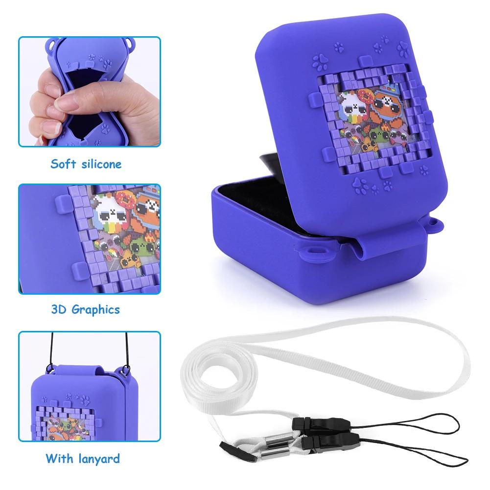 Silicone Cover Case Protective Skin Sleeve Anti Drop Protective Storage Holder with Lanyard for Bitzees Interactive Digital Pet