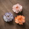 Simulated hand-squeezed peony flower porcelain flower ceramic thread incense seat incense insert tea ceremony desktop decorative