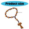 Holzperlen Rosenkranz mit 8mm Perlen und Kreuzanhängern für Gebetsmeditationen Eleganter Holzmaserung Rosenkranzperlen
