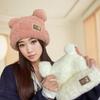 Elegant Little Bear Hat For Women Girls Thickening Casual Pullover Hat Embroidered Bear Coldproof Ear Protection Hat Gifts