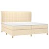 3128714 vidaXL Divan Bed with Mattress Cream 200x200 Cm Fabric