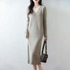 Women Sweater Dress 100% Wool MODERN NEW SAGA V-neck Knit Long Pullover Winter Jumpers Wool Long Dress Female