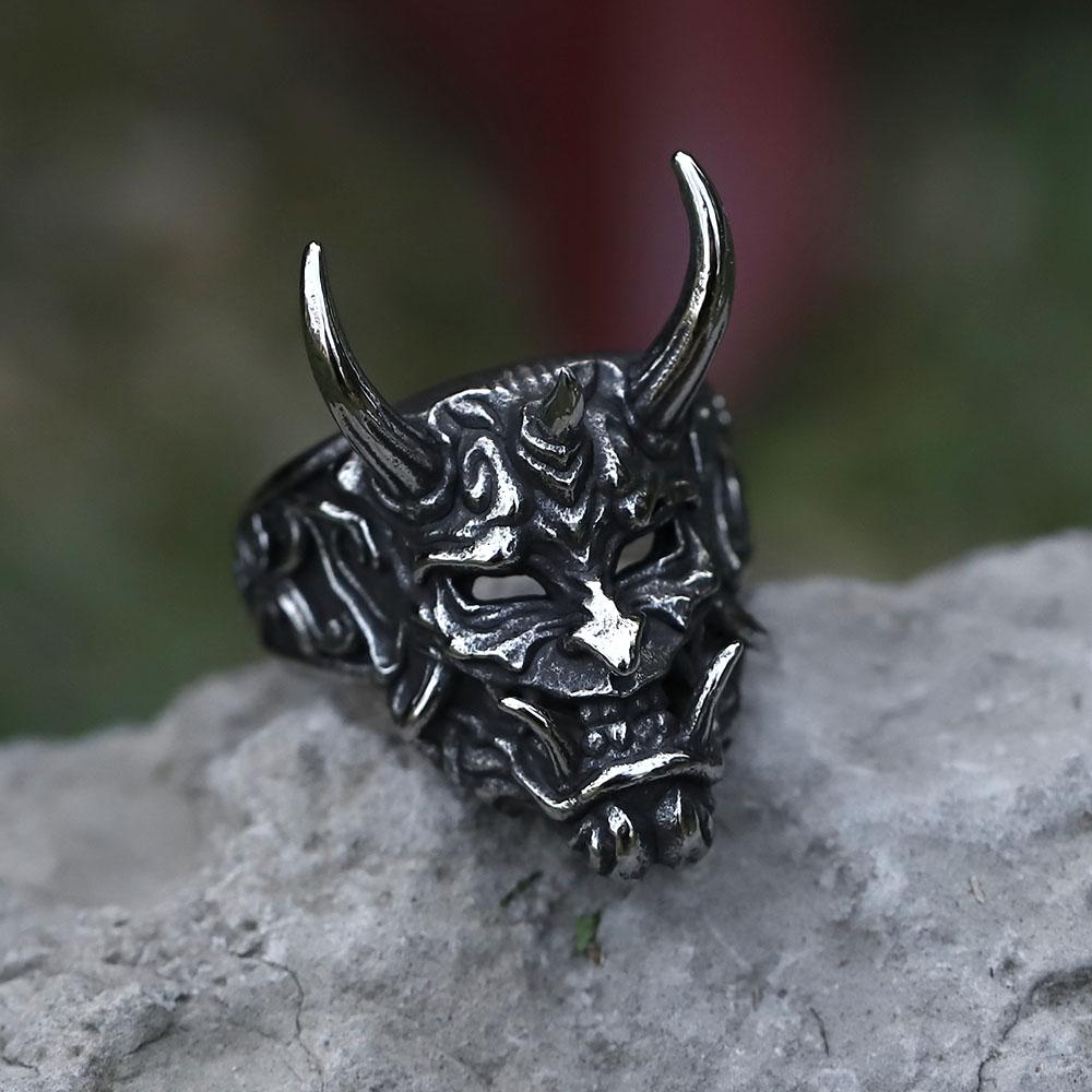 NEW Men's 316L Stainless-steel Rings Retro Devil Skull Demon Gothic Punk  Jewelry Gifts Free Shipping