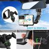 Car Rearview Mirror Phone Holder, 360° Rotatable & Retractable Vehicle Phone Mount, Versatile GPS Holder for Automobiles