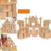 Wooden Building Blocks Set For Toddlers With Natural Finish For Early Learning