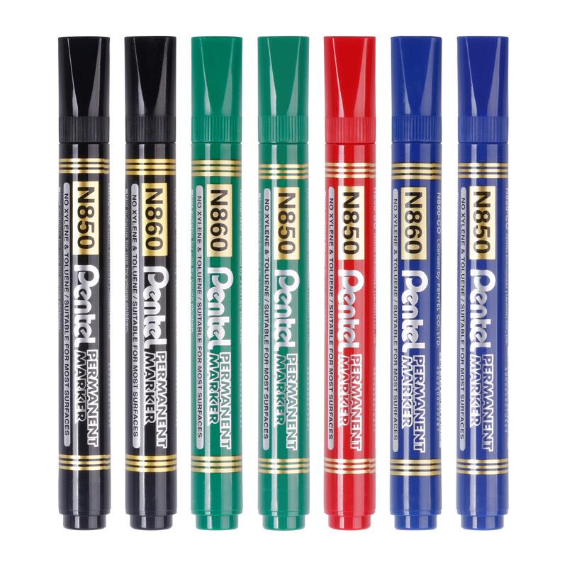 Pentel N850/N860 Oil-Based Marker Pen, Round/Flat Tip, Signature Box-Head Pen