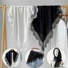 Lace Trim Shawls Solid Color Wraps Fashion Square Scarf  Beach