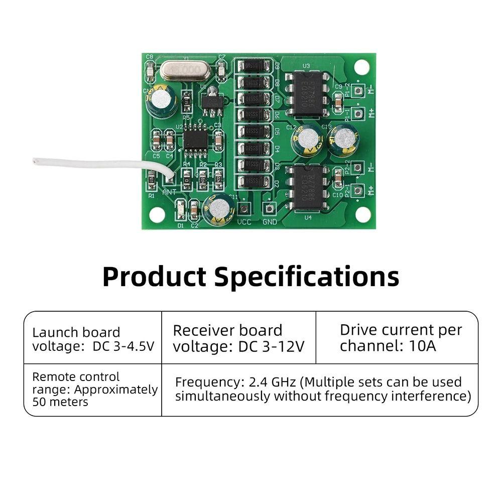 10A Remote Control Receiver 2.4GHz RC Toy Board Remote Control Board Kit  Toy Car Models