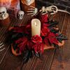 Realistic Maple Leaf Rose Candle Ring Reusable Artificial Vines  Halloween Decor Gifts