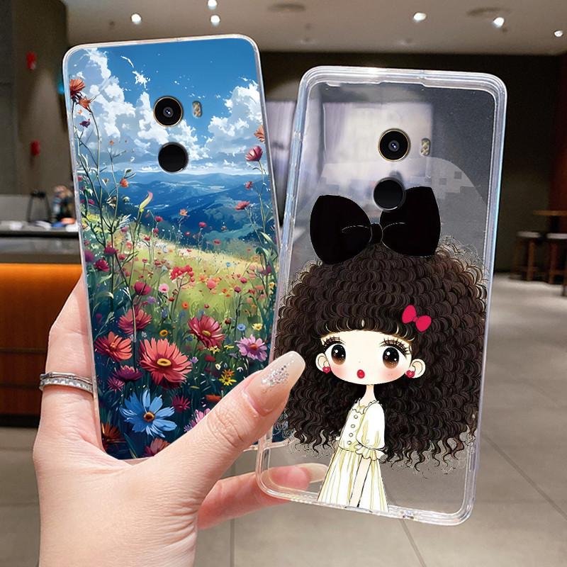Classic Unique Bright Shockproof Soft Phone Case For Xiaomi Mix 2 Sunlight Moonlight Pattern Cover TPU Transparent Casing
