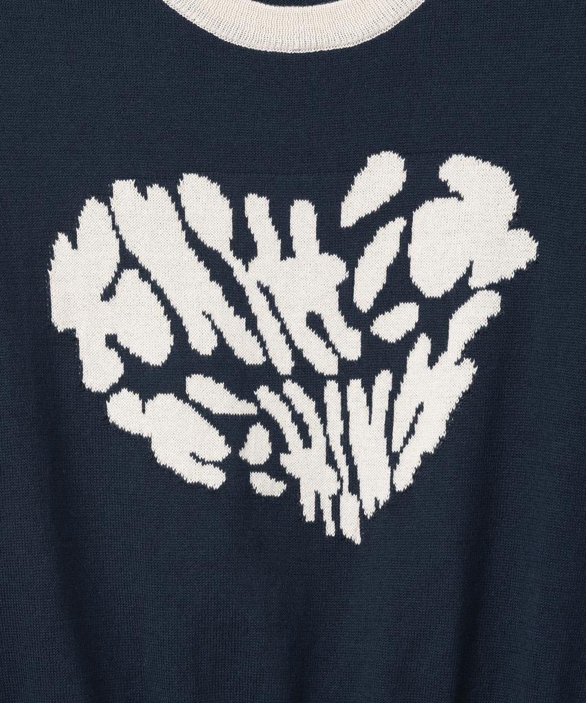 KNITTED (W) Cotton Logo Ringer Knit Navy